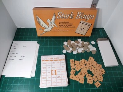 VTG MCM 1957 Leister Stork Bingo 1026 Baby Shower Party Activity Board Game KP21 - Image 1 of 4