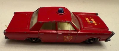 Caixa de fósforos vintage Lesney série nº Carro Ford Galaxie vermelho Fire Chief 55/59 - Imagem 1 de 4