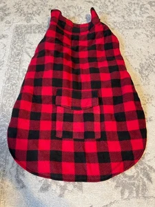Polyester Fleece gefütterter Winter Hundemantel Jacke 3XL rot schwarz Büffel kariert verstellbar - Bild 1 von 7