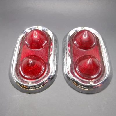 ORIGINAL 1942 A 1950 OEM BUICK R-40 BALA LUZ TRASERA LENTE BISEL CONJUNTO L & R Foto 1 de 4