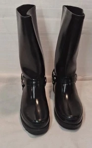 Bass Biker Rain Boots womens size 10 Grunge punk Garden - Picture 1 of 10