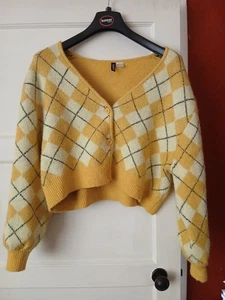 Women's Cardigan H & M Size Large Yellow In Great Used Condition! - Picture 1 of 2
