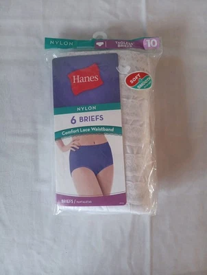 Hanes 尼龙花边腰带女式内裤 10 码无标签 2014 — 第 1/4 张图片