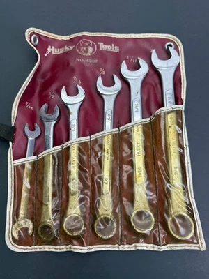 Vintage Husky 5 piece SAE Combination Wrench Set No. 4007  USA *Missing One - Image 1 of 4
