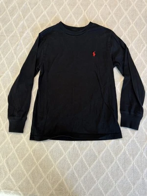 Boys Size 8 Polo Ralph Lauren Black T-shirt Long Sleeve - Image 1 of 3