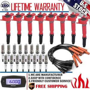 Ignition Coil & Spark Plug & Wire Set for Ford F150 F250 F-350 6.2L UF631 UF639 - Picture 1 of 15