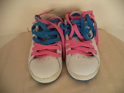 Boy's Or Girl's White Route 66 Tennis Shoes. Size 10 1/2. Lace Up. - Image 1 of 4