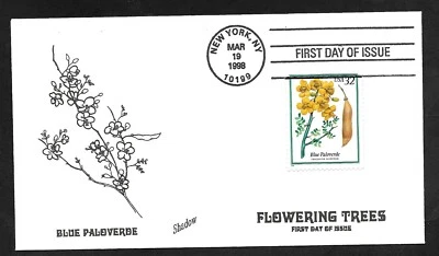 #3194 32c Flowering Trees -Blue Paloverde- Shadow FDC  - Image 1 of 2