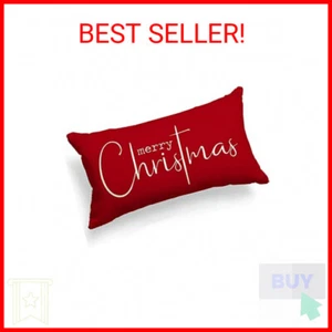 Christmas Pillow Covers Merry Christmas Throw Pillow Decorative Christmas Red Co - Picture 1 of 2