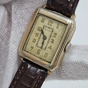 Vintage Art Deco Lady Elgin Watch 10k Gold Plated Wrist Watch - 15 Jewels - Runs - Picture 1 of 12
