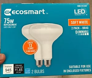 EcoSmart LED Light Bulb Dimmable Soft White BR40 75W - Picture 1 of 2