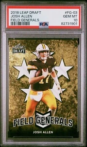 2018 Leaf Draft Field Generals #FG-03 Josh Allen Rookie Card PSA 10 Gem Mint - Picture 1 of 2