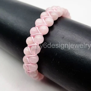 6mm Double Layer Macrame Adjustable Natural Gemstone Bracelet  - Picture 1 of 20