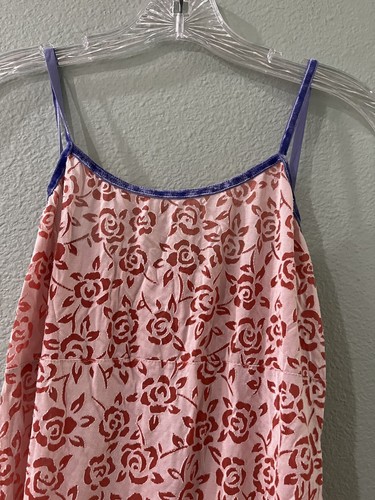 UNDERCOVER MAXI ABITO ESTIVO VICTORIA SECRET BLU VELLUTO BORDO SPAGHETTI MORBIDO VELLUTO ROSA