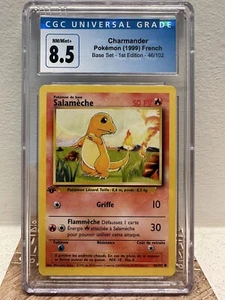1999 Pokemon Base Set FRENCH 1st Edition Charmander SALAMECHE 46/102 CGC 8.5 🔥 - Picture 1 of 2
