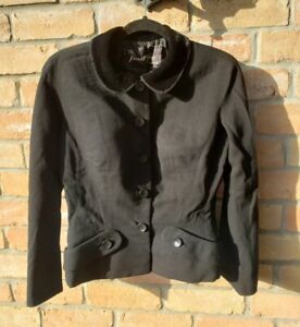 VTG 40s/50s Black Women's Suit Jacket Blazer Sz M? 40" B Union Tag Lining DAMAGE