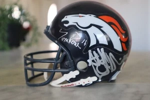 Vintage 1995 Denver Broncos Autographed Throwback Mini Football Helmet - Picture 1 of 9