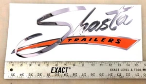 Vintage Shasta large Orange camper trailer RV sticker decal 15"x6.5" - Picture 1 of 1