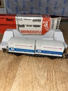 FLEISCHMANN 5324 DB WORLD TRANSPORT AGENCY LTD CONTAINER WAGON  - Picture 1 of 7