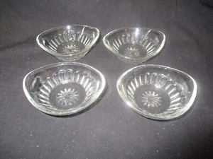 Antique Heisey Clear Glass Set 4 Oval Nut Dish Open Salt Cellar - Picture 1 of 2