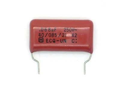 1x Panasonic 0,068µF M 250V~ MKT X2 (.068µF, 68nF, 0,068uF, Kondensator)D104