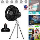 Portable Fan Rechargeable Desk Stand Swivel Air Cooling Camping LED Lamp Lantern