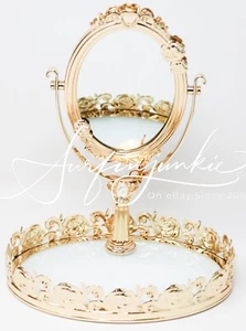 Bath & Body Works Disney Princess Collection Gold Oval Mirror Tray Body Care - Picture 1 of 3