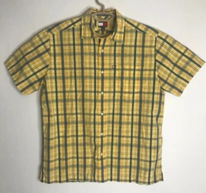 Tommy Hilfiger Herren Kurzarm Hemd mit Knopfleiste gelb blau kariert Medium - Bild 1 von 4