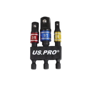 US PRO Schlagschrauber Farbe STECKSCHLÜSSELADAPTER 3 Stück 1/4 3/8 1/2" Sechskantantrieb 1/4" 7168 - Bild 1 von 9