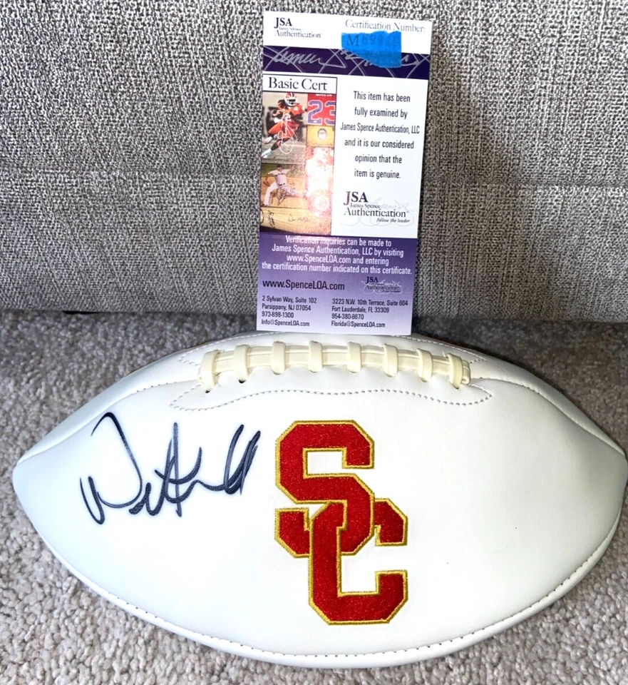PETE CARROLL SIGNED USC TROJANS LOGO FOOTBALL SUPER BOWL SEATTLE SEAHAWKS JSA - Image 1 of 3