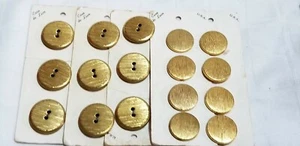Vtg Metal Buttons 17 GOLD BRUSHED FINISH Casa de Leon 3/4" & 7/8" A7 - Picture 1 of 7