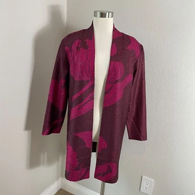 NEW $169 Chicos Travelers Womens Medium Reversible Crushed Jacket Deep Chianti - Image 1 of 4