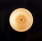 China Whistle Antique Button w Peach Orange Luster, Shape #6, 9/16