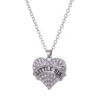 NewClear Crystal Big Sis Little Sis Statement Charm Necklace forWomenGirlsSister