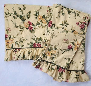 Waverly Garden Room Floral Manor Full Sheet Set 4 Pc Pale Yellow Ruffle Flaw - Picture 1 of 19