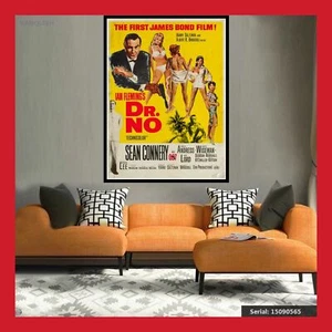 TOILE AFFICHE CINEMA MOVIE SORTIE FILM POSTER SEAN CONNERY JAMES BOND VS Dr NO - Imagen 1 de 2