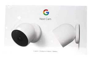 Google Nest Cam Indoor/Outdoor Surveillance Camera Snow Pack of 2 Battery - Picture 1 of 4