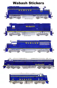 Locomotive era blu Wabash 5 adesivi singoli Andy Fletcher - Foto 1 di 1
