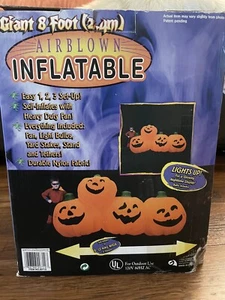VTG Gemmy Giant 8FT Airblown Inflatable Halloween Pumpkins, Needs Stakes! WORKS! - Picture 1 of 9