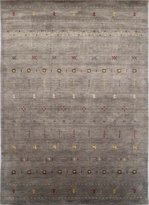Grau Teppich 100% Wolle 170x240 cm Handgewebt Orientteppich ac13 - Bild 1 von 6