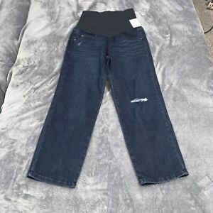 Sonoma Full Coverage Belly Band Denim Maternity Jeans Medium Wash Distressed 4
