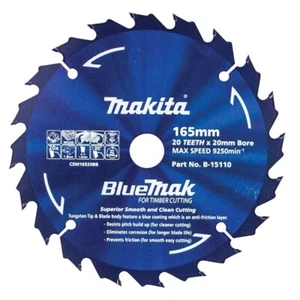 MAKITA B-15110 BLUEMAK 165mm x 20 TEETH 20mm BORE TCT CIRCULAR SAW BLADE - Picture 1 of 1