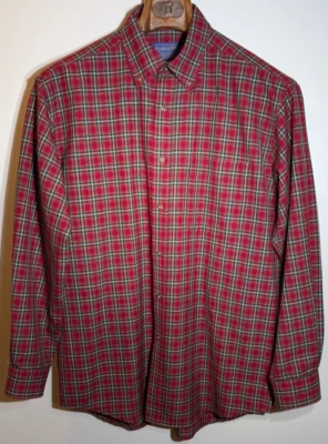 Sir Pendleton 100% Virgin Wool Red Plaid Shirt Men's M Long Sleeve Button Up - Image 1 of 4