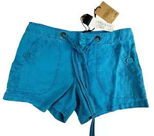 Sanctuary Womens Linen Drawstring Shorts NWT Sz 24 Blue Lightweight Summer Wear - Picture 1 of 18