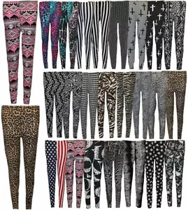 Damen Skin Fit dehnbar bedruckte Leggings ausgefallene Hose Damen Sport Fitnessstudio Leggings - Bild 1 von 26