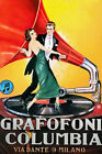 366783 Grafofoni Columbia 1920 Vintage Milano Italy Art Print Poster AU