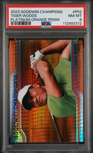 2023 Upper Deck Goodwin Champions Platinum Tiger Woods Orange Prism /499 - PSA 8 - Bild 1 von 2