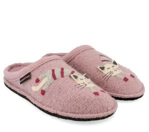 HAFLINGER CHOUPETTE ROSENHOLZ ROSA REINE WOLLE HAUSSCHUHE KATZE KÄTZCHEN - Bild 1 von 3