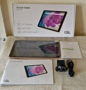 EGL PINK 10" ANDROID TABLET WITH 16gb STORAGE & DUAL 2.0 MP CAMERA - Picture 1 of 15