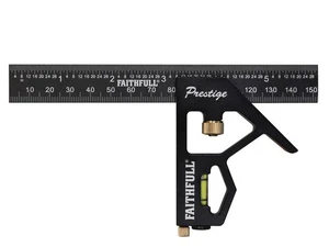 Faithfull Prestige Combination Square Black Aluminium 150mm (6in) FAICS150CNC - Picture 1 of 2
